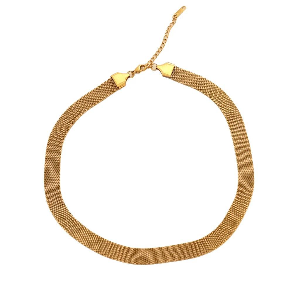 Fashion Classic Woven Mesh Stainless Steel Necklace For Men by GJG Denim