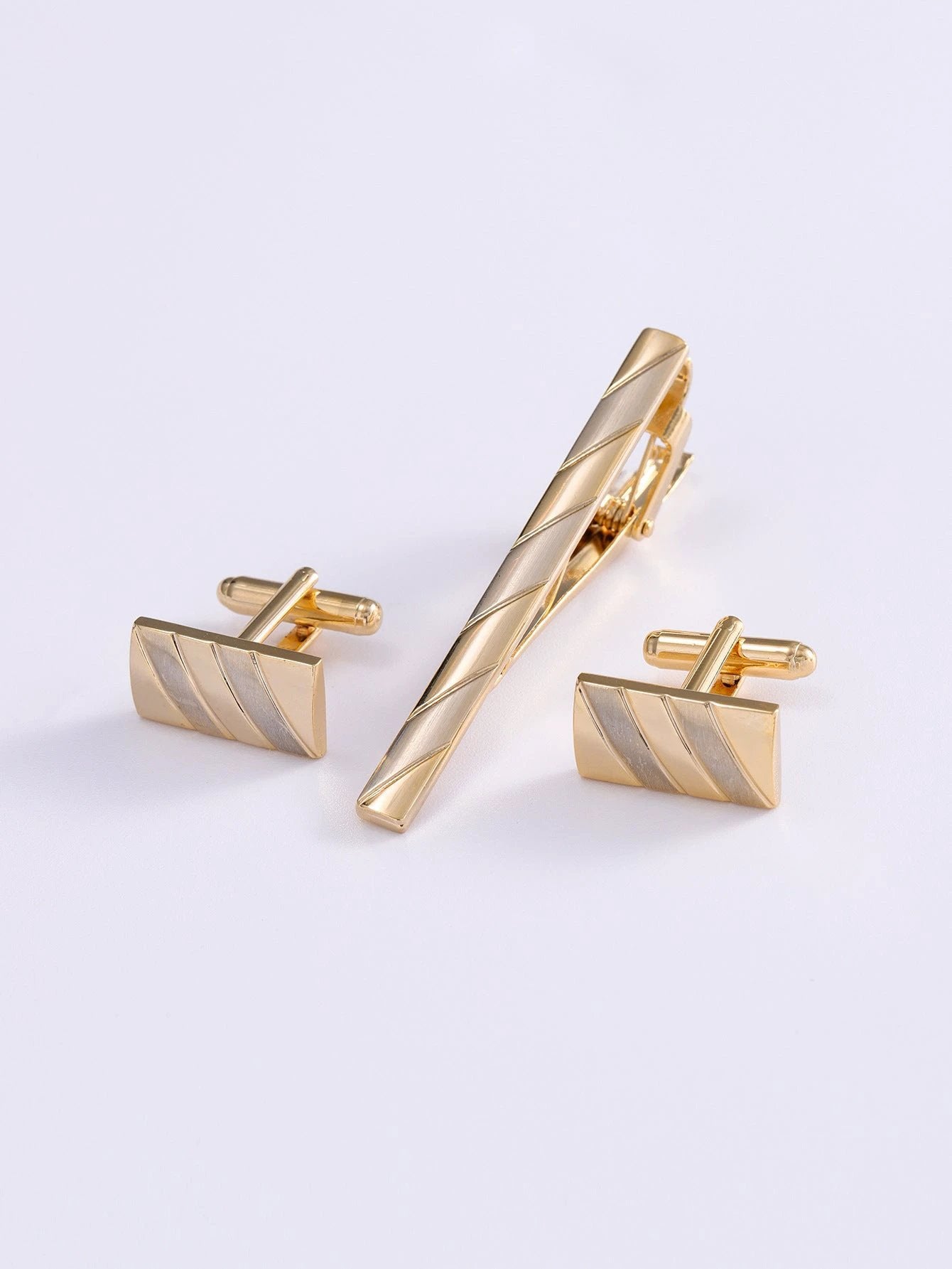 Men's Formal Business Cufflinks And Tie Clip Set by GJG Denim