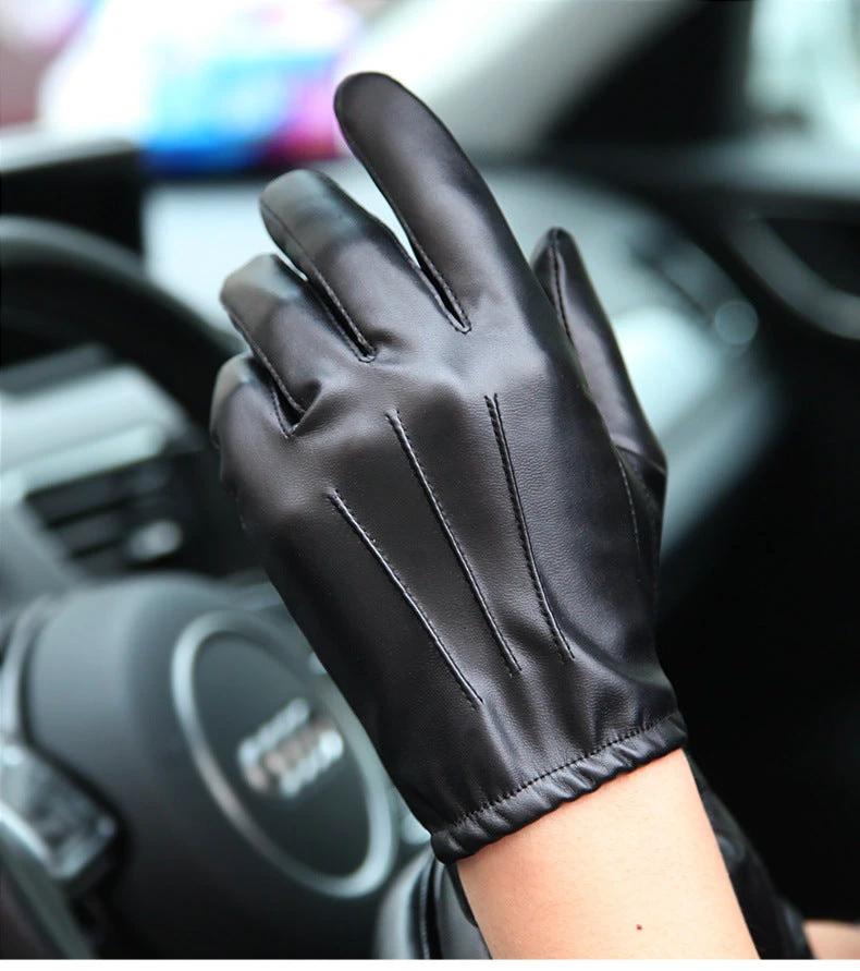 Men's PU Leather Gloves by GJG Denim