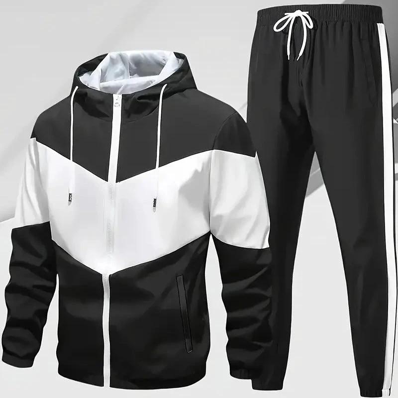 Men's Two-piece Hooded Sports Set by GJG Denim