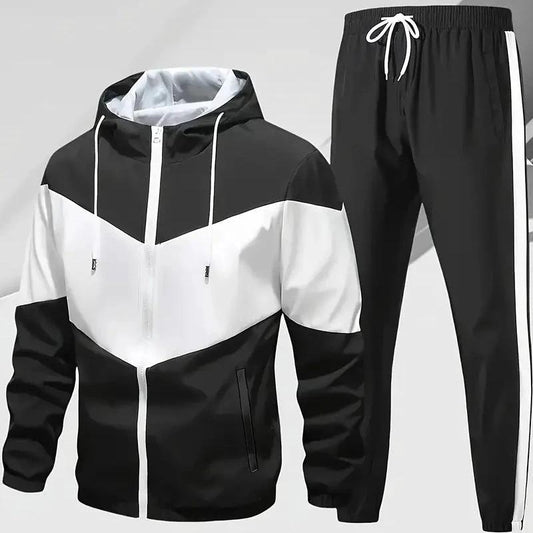 Men's Two-piece Hooded Sports Set by GJG Denim