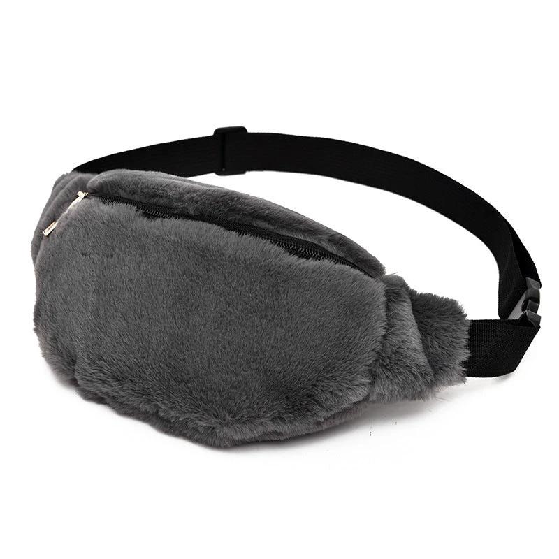 Women Waist Bag Artificial wool Fur Chest Bag by GJG Denim