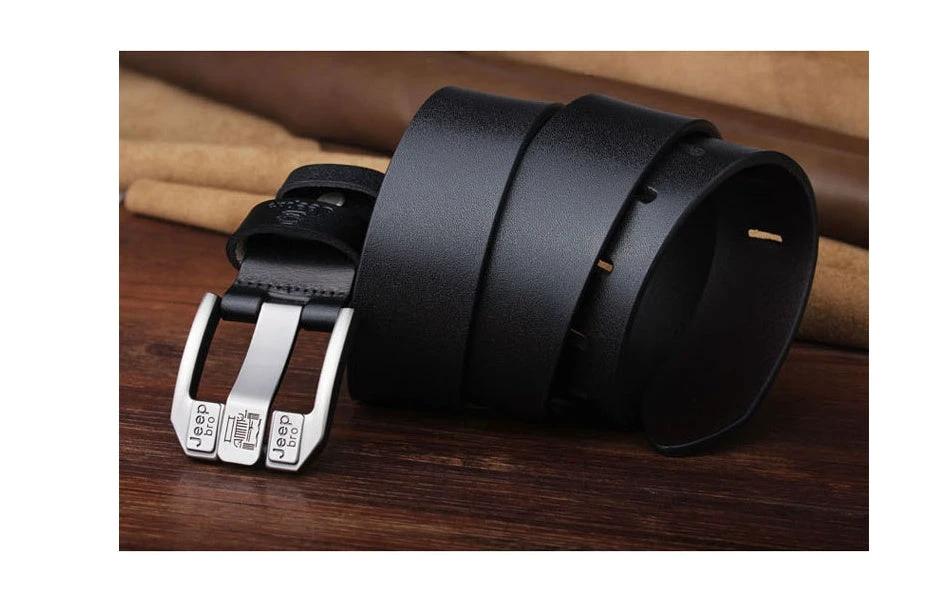 Men's Leather Pin Buckle Belt by GJG Denim