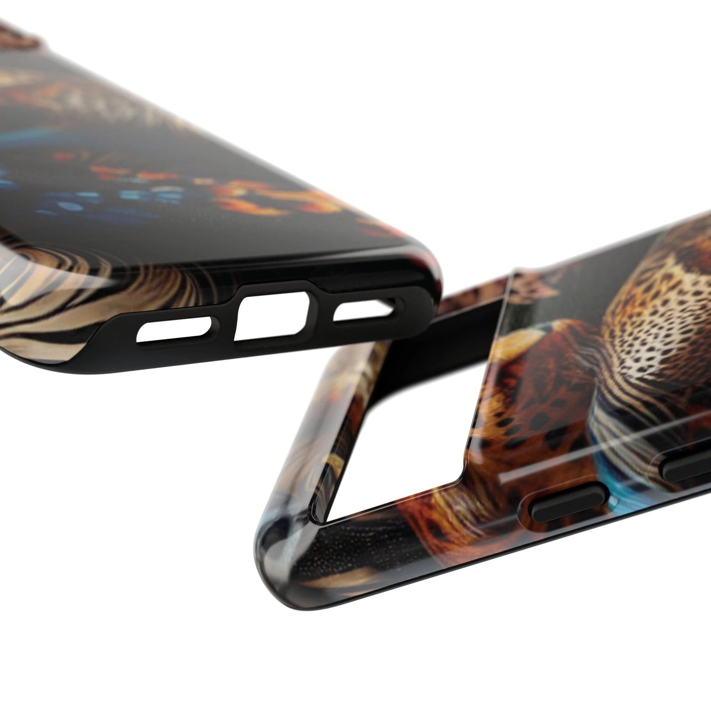 Stylish Tough Phone Case with Elegant Black and Gold Design by Printify