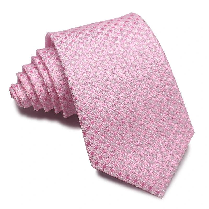 Men's 8CM Polyester Jacquard Striped Ties by GJG Denim