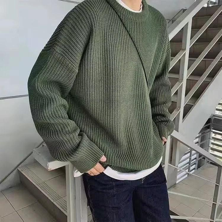 Loose Casual Retro Trendy Underwear Crew Neck Sweater by GJG Denim