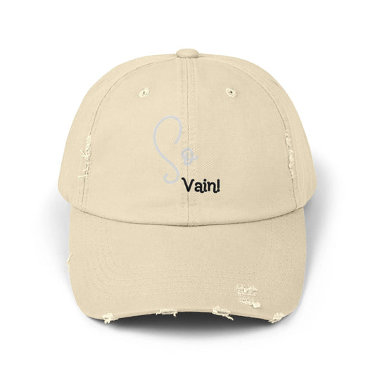 So vain Unisex Distressed Cap by Printify