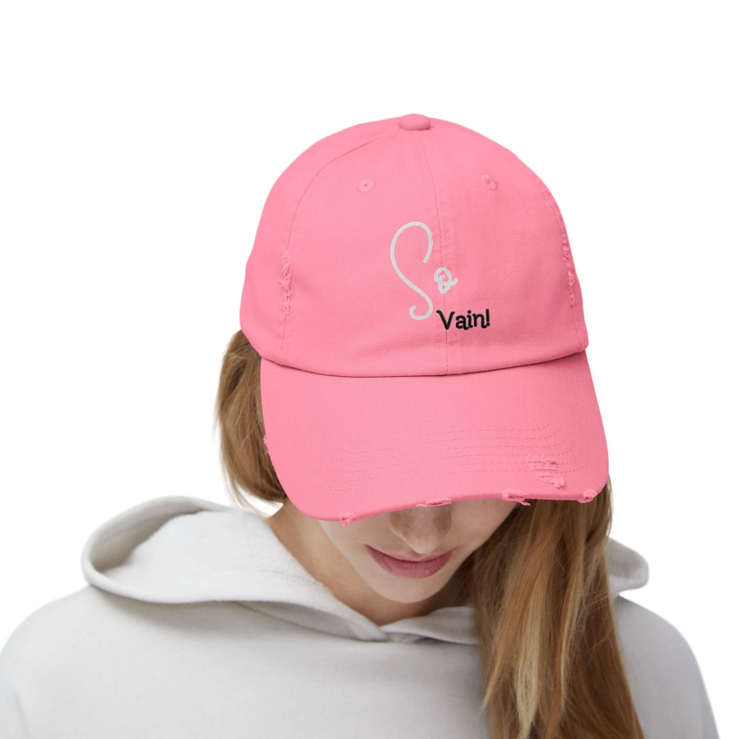 So vain Unisex Distressed Cap by Printify