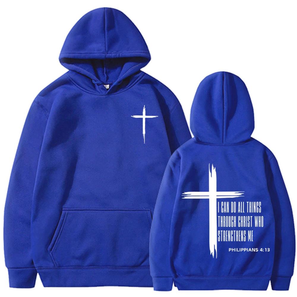 Men's "I Can Do All Things Through Christ" Hoodie by GJG Denim