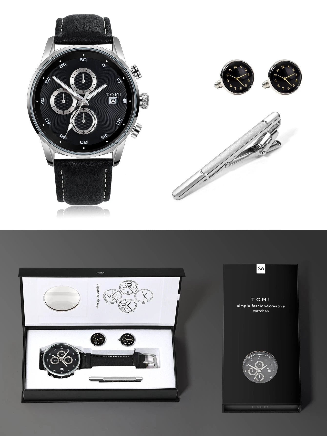 Men's Quartz Watch Gift Set by GJG Denim