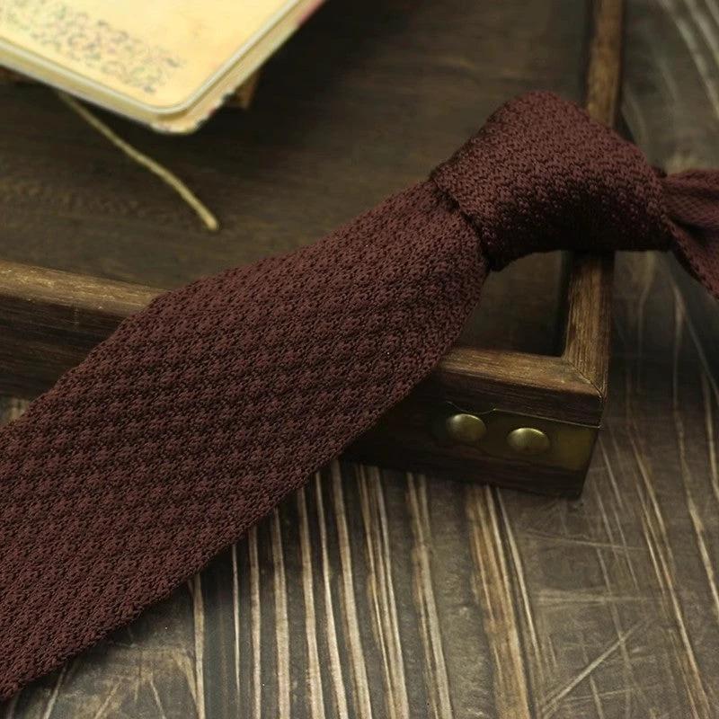 Narrow Woolen Knitted Tie For Men by GJG Denim