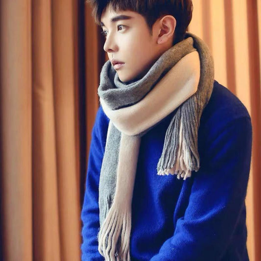 Men's Cashmere Color Matching Scarf by GJG Denim