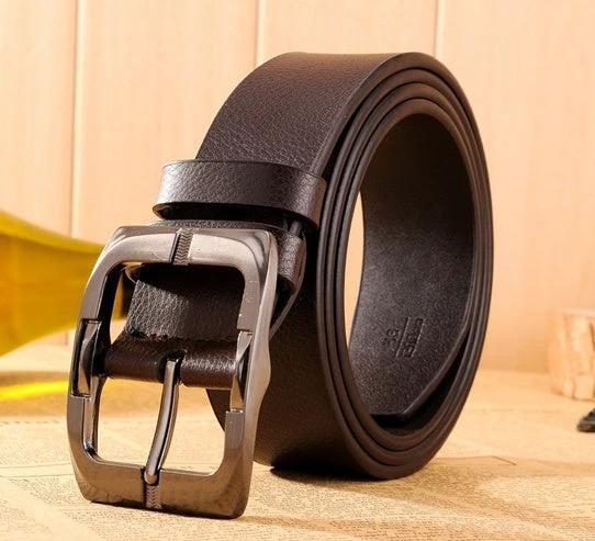 Men's Belts Leather Pin Buckle Belt by GJG Denim