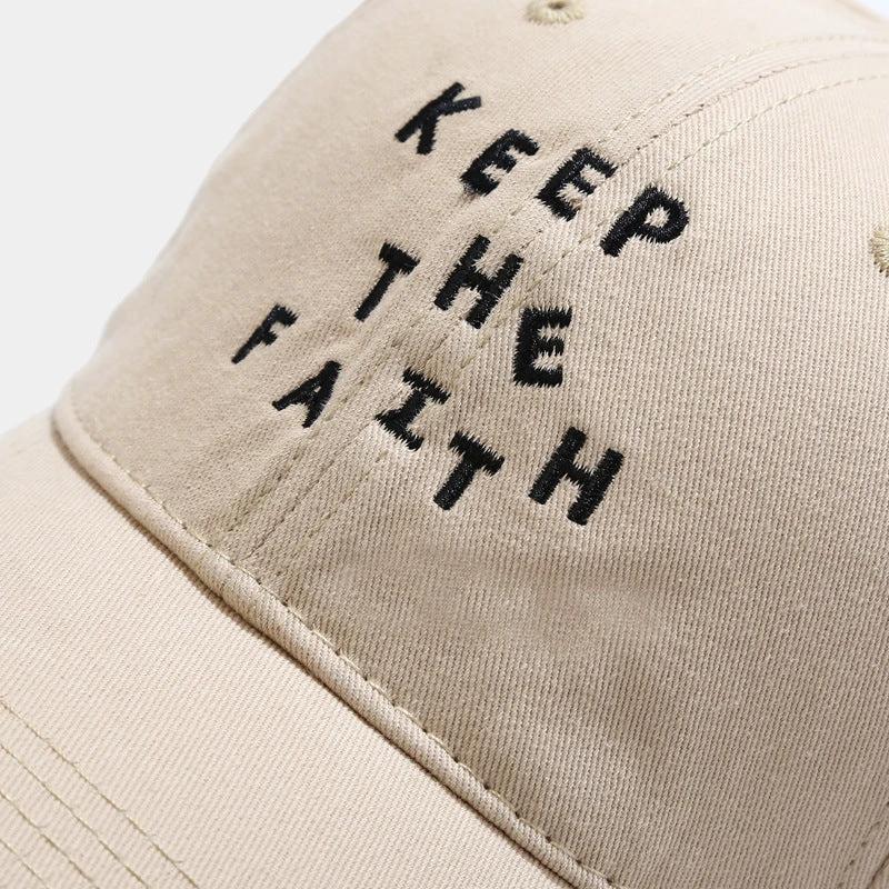 Men's "Keep The Faith" Embroidered Baseball Cap by GJG Denim