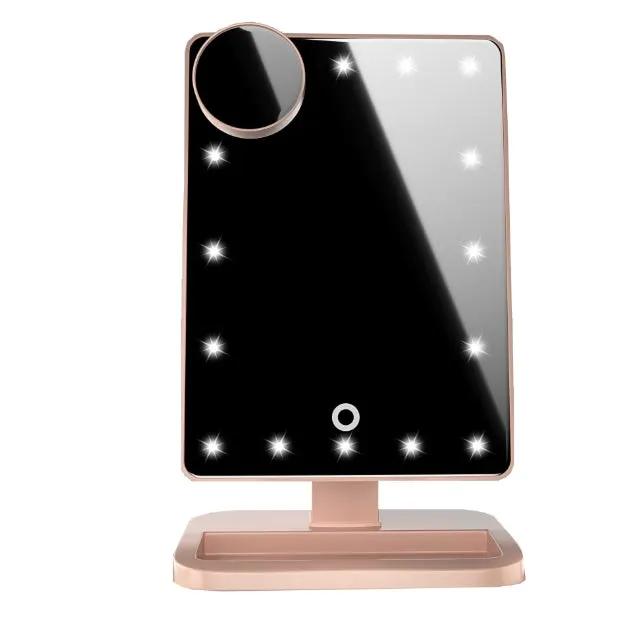Touch Screen Makeup Mirror With 20 LED Light Bluetooth Music Speaker 10X Magnifying Mirrors Lights by GJG Denim