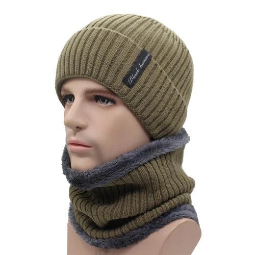 Men's Knitted Beanie and Neck Warmer Set (or Single Beanie) by GJG Denim