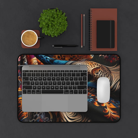 Boho Chic Desk Mat, Colorful Office Decor, Perfect Gift for Creatives, Desk Accessories, Home Office Essentials, Vibrant Desk Pad by Printify