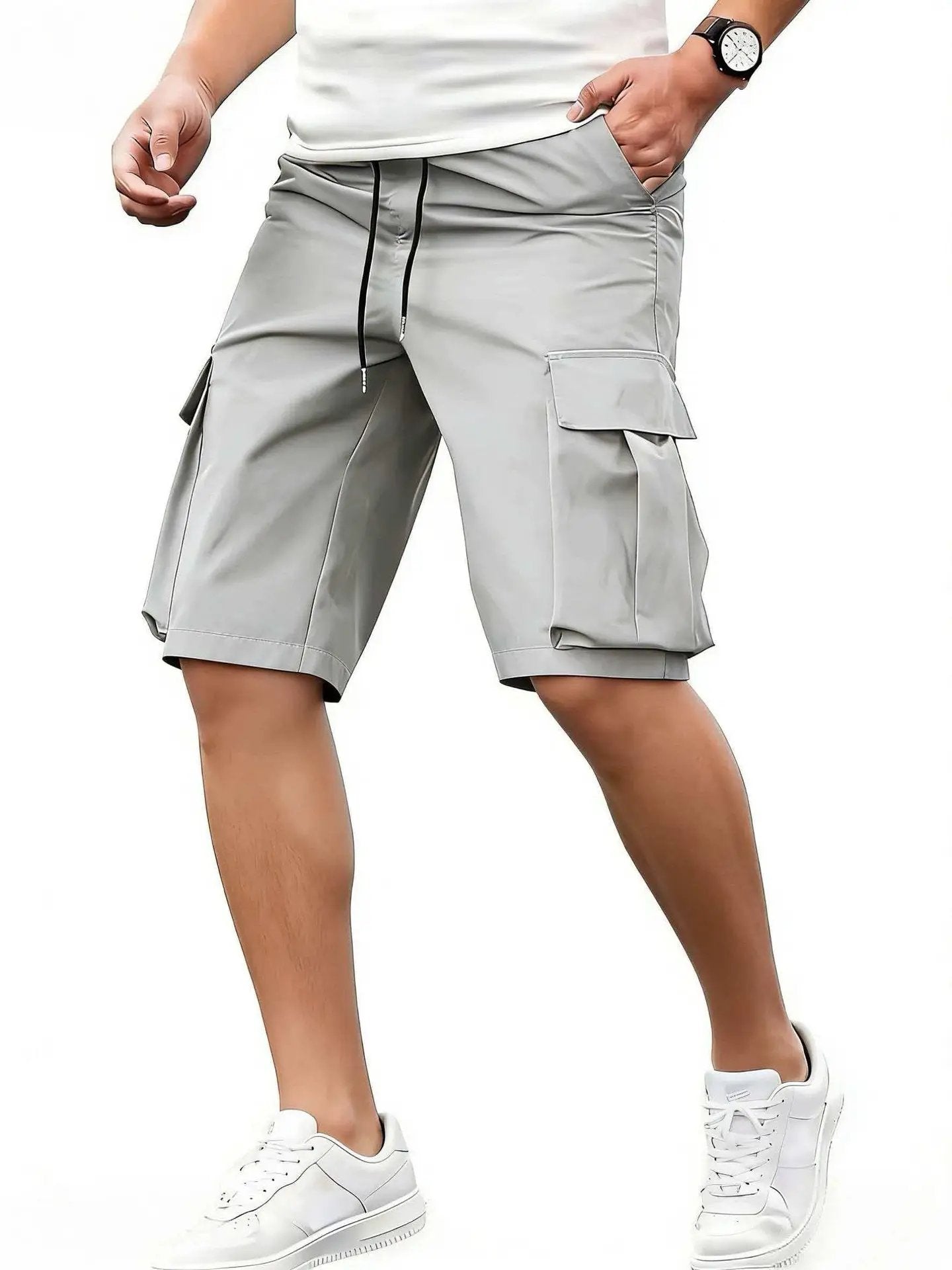 Men's Loose-Fit Casual Shorts With Multiple Pockets by GJG Denim