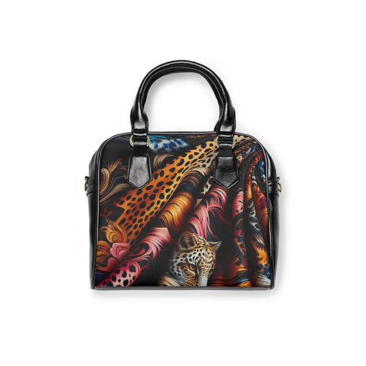 Vibrant Leopard Print Shoulder Handbag - Trendy Tote for Fashion Lovers by Printify