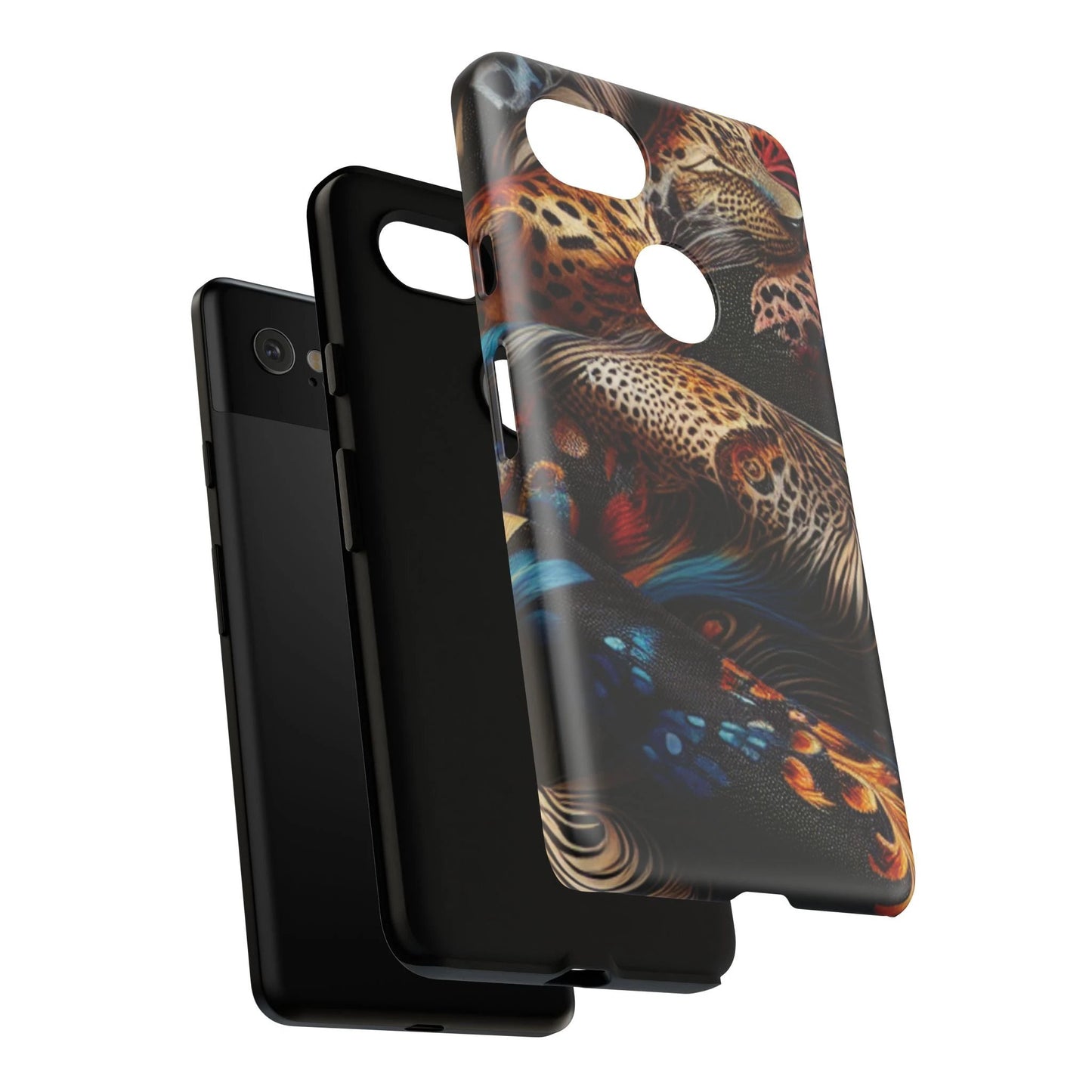 Stylish Tough Phone Case with Elegant Black and Gold Design by Printify