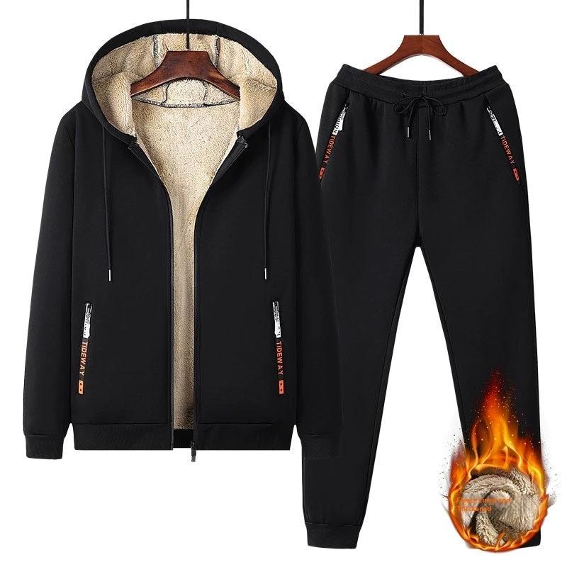 Winter Fleece-lined Thick Men's Sweatsuit by GJG Denim
