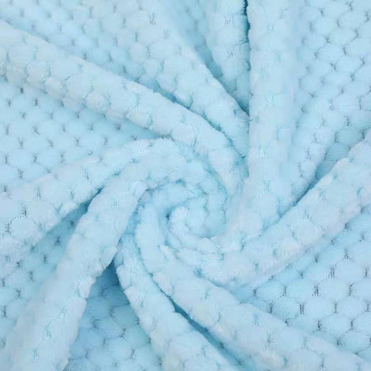 Pure Color Mesh Pineapple Grid Fleece Blanket by GJG Denim