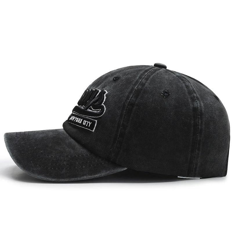 Washed Denim Casual Baseball Cap For Men by GJG Denim