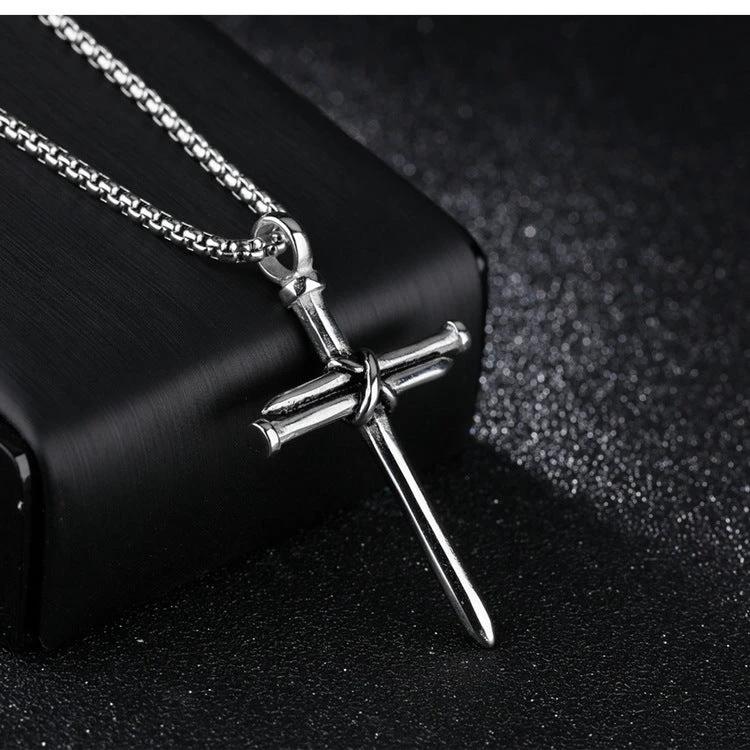 Titanium Steel Casting Nail Cross For Men by GJG Denim