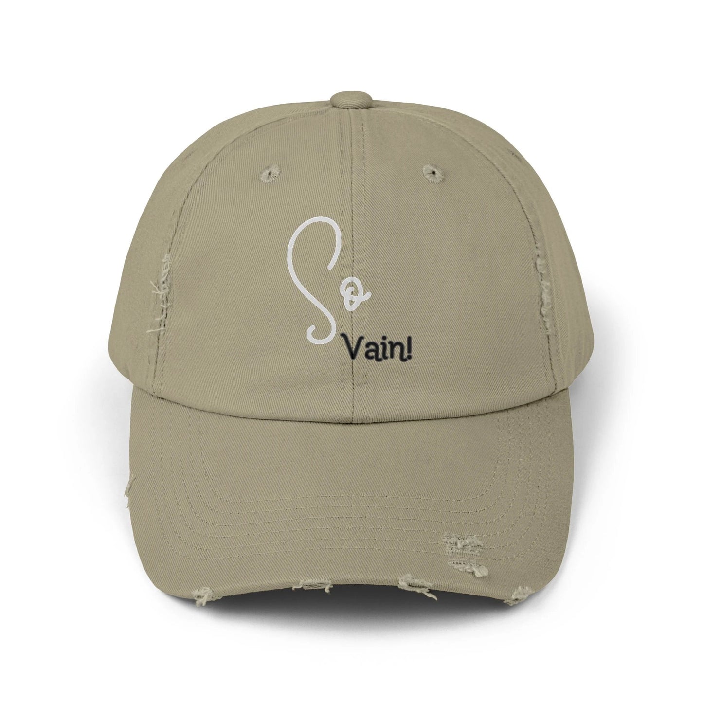 So vain Unisex Distressed Cap by Printify