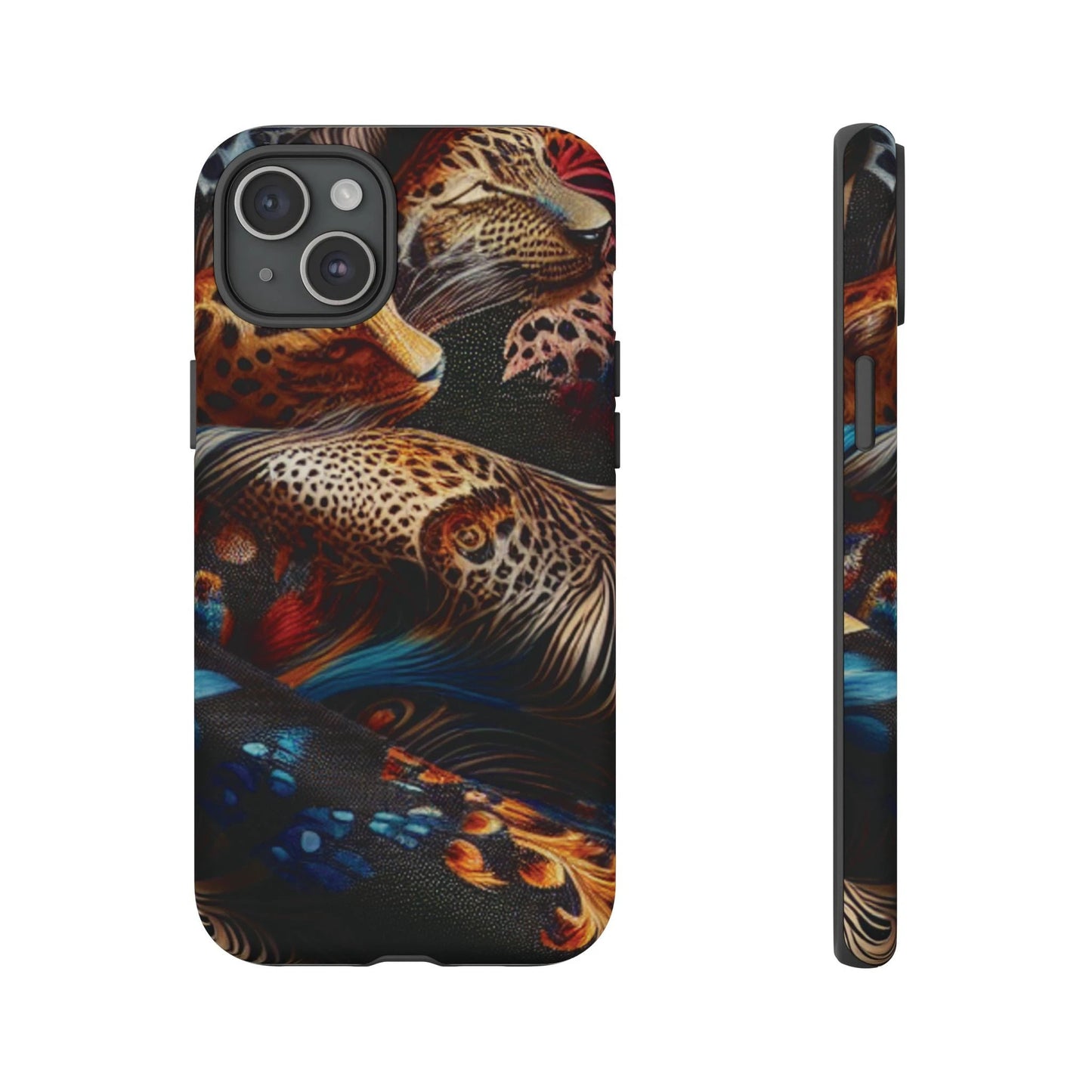 Stylish Tough Phone Case with Elegant Black and Gold Design by Printify