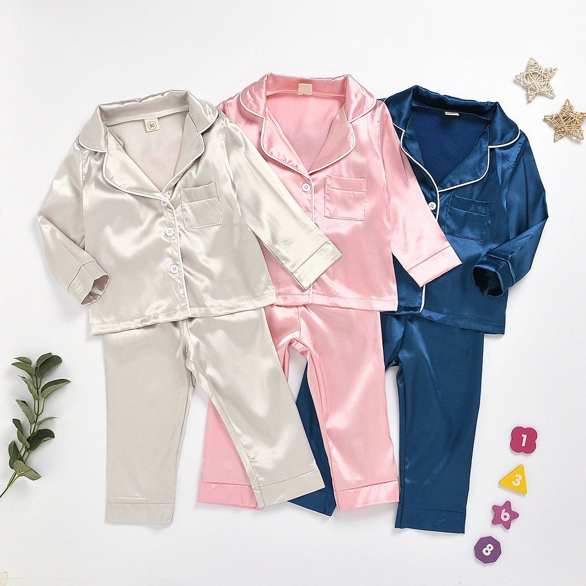 Pure Color Children's pajamas Casual Fashion Suit by GJG Denim