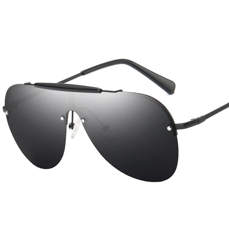 Fashion One-Piece Large Frame Aviator Men's Sunglasses by GJG Denim