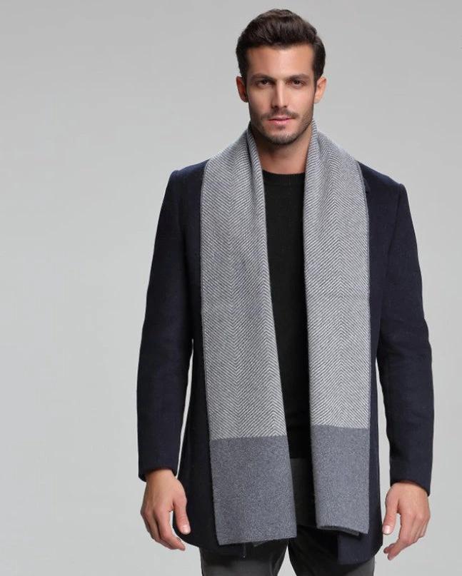 Men's Cashmere Tide Business Casual Double-sided Scarf by GJG Denim
