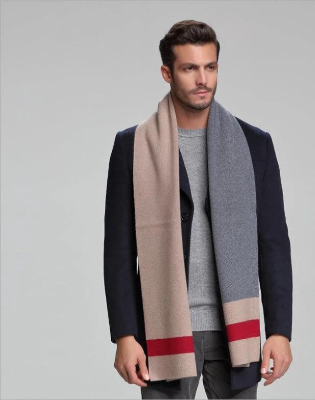 Men's Cashmere Tide Business Casual Double-sided Scarf by GJG Denim