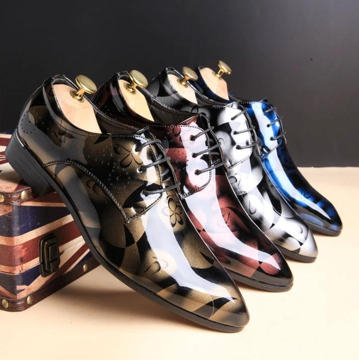 Men's Business Casual Shoes (Bright Leather) by GJG Denim