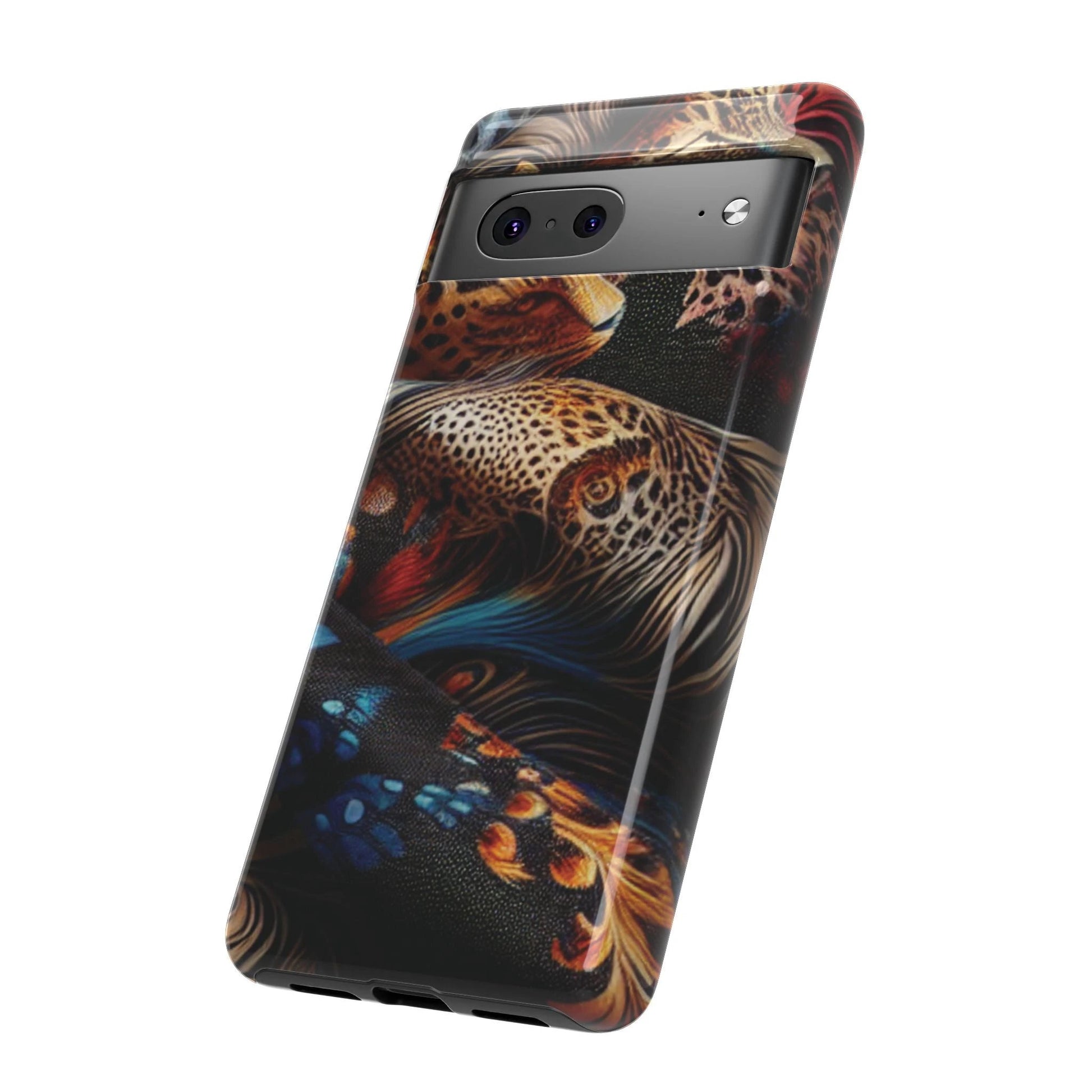 Stylish Tough Phone Case with Elegant Black and Gold Design by Printify