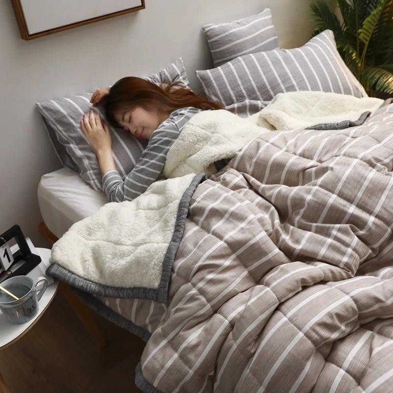 Fleece Throw Thick Warm Winter Blanket by GJG Denim