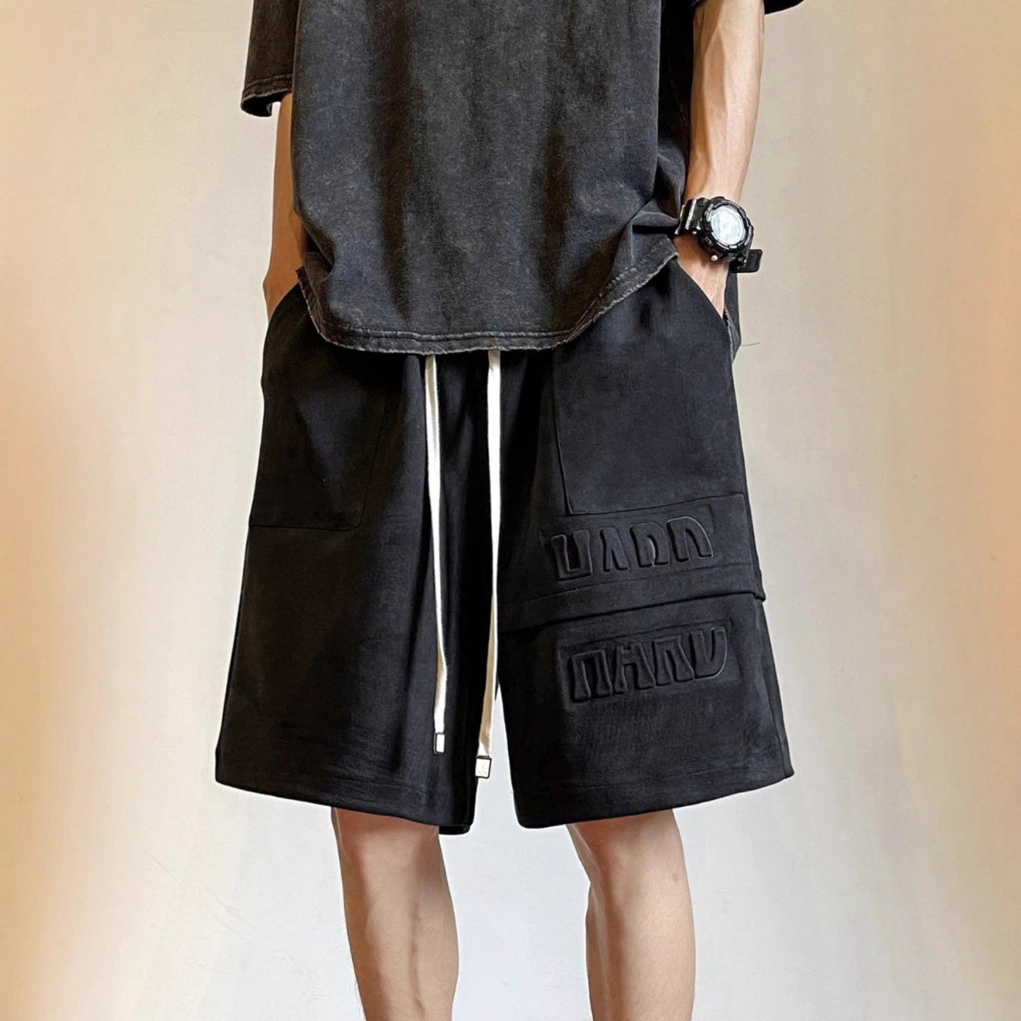 Heavyweight Casual Suede Shorts For Men by GJG Denim