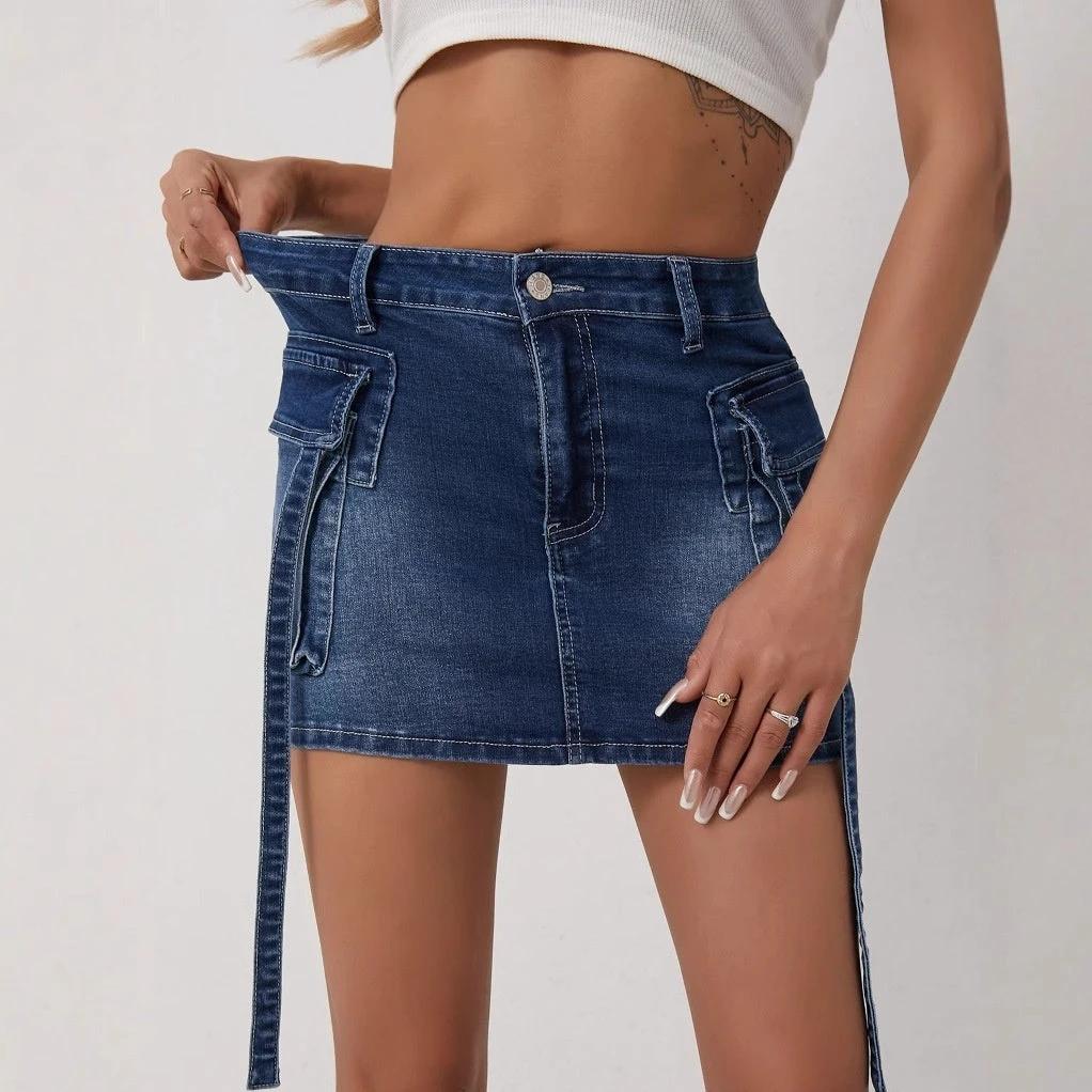 Womens Stylish Hip-hugging Mini Skirt by GJG Denim
