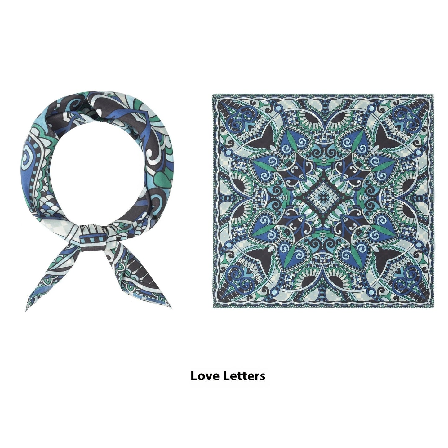 Thin Headcloth Duplex Printing Silk Scarf Square Scarf by GJG Denim