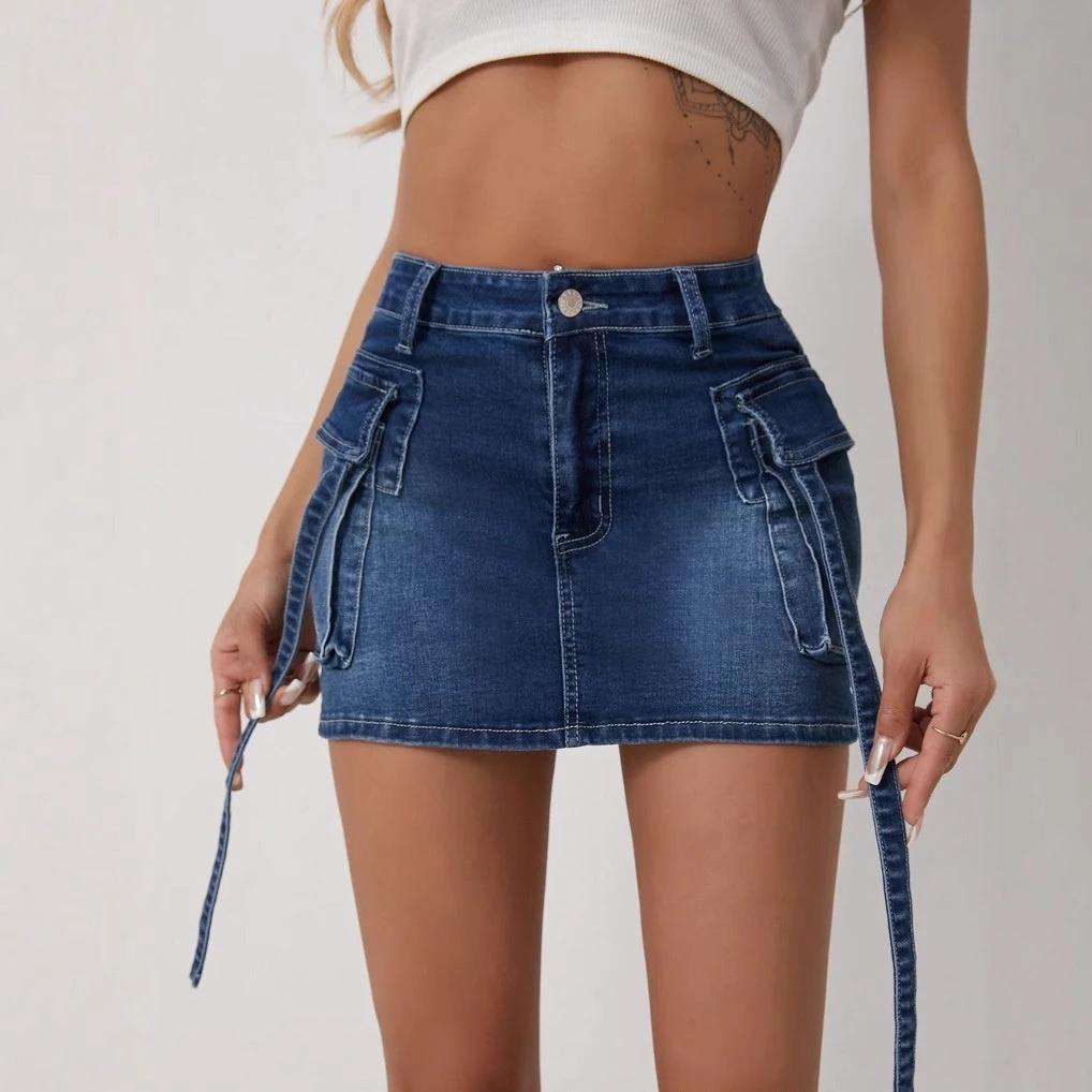 Womens Stylish Hip-hugging Mini Skirt by GJG Denim