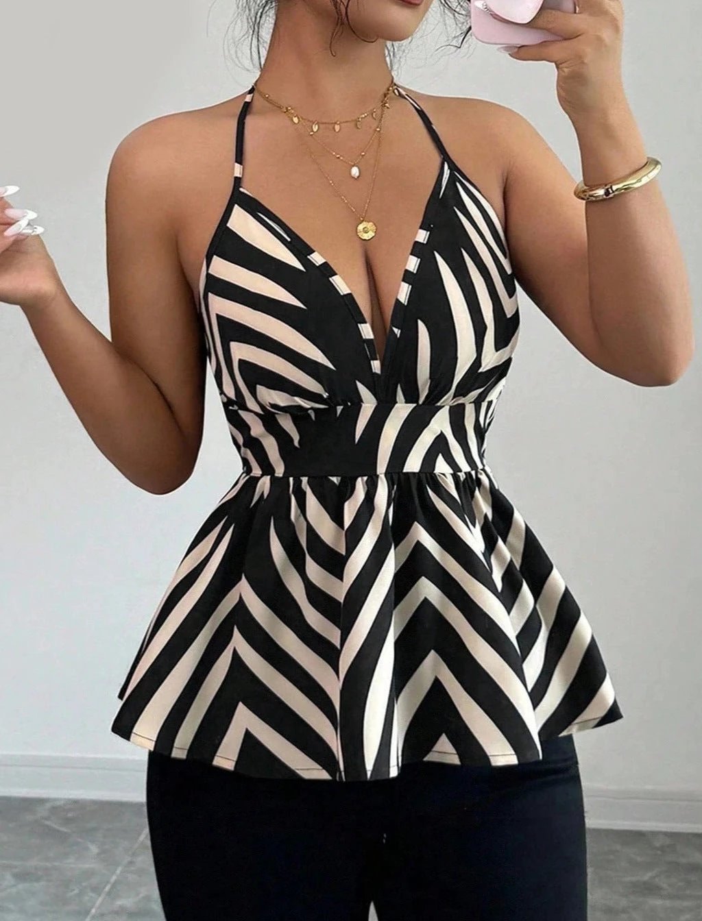 Elegant Halter-style Backless Top For Women by GJG Denim