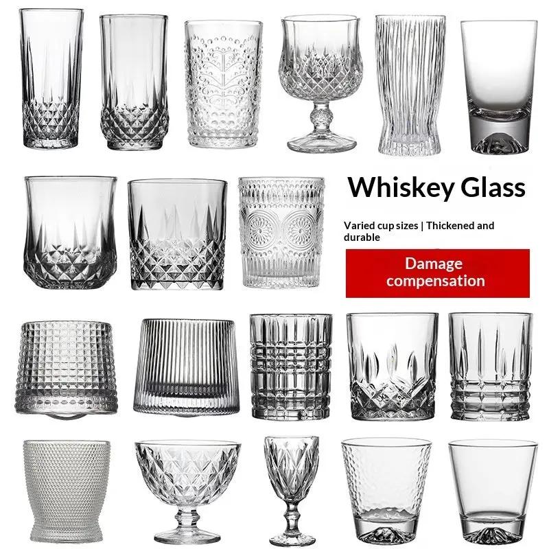 Creative Engraved Glass Classical Cup Thickened Drinkware by GJG Denim