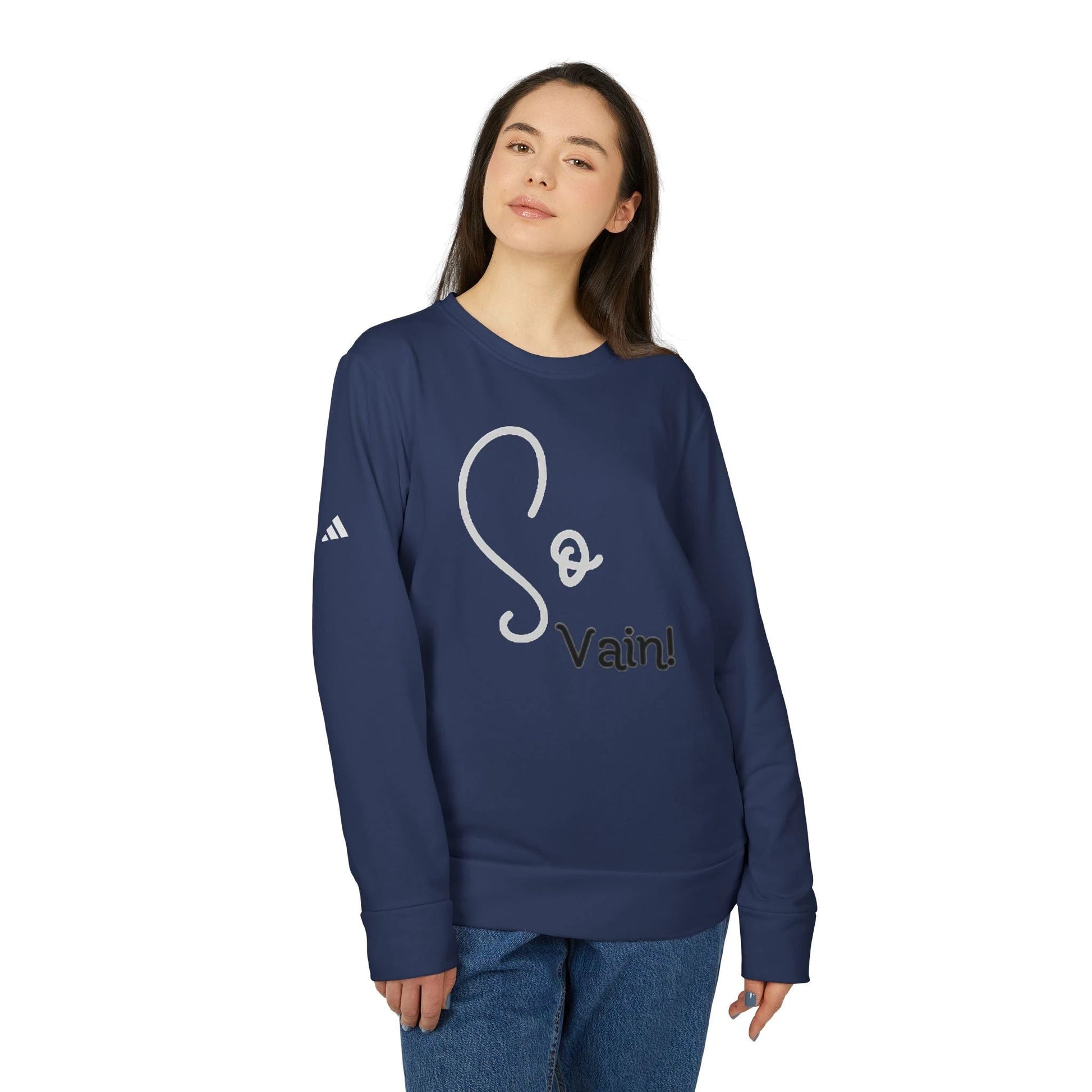 adidas Unisex Fleece Crewneck Sweatshirt So Vain by Printify