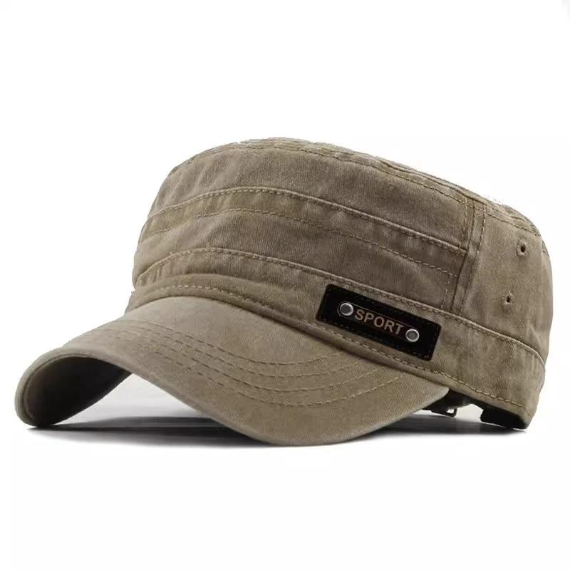 Flat-brim Sunshade Baseball Cap Outdoor Breathable Distressed Hat For Men by GJG Denim
