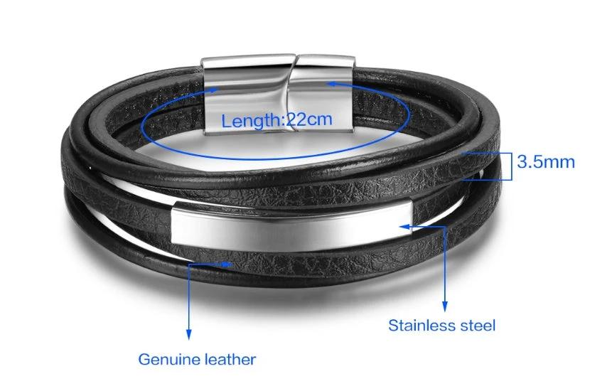 Faux Leather Bracelets For Men by GJG Denim