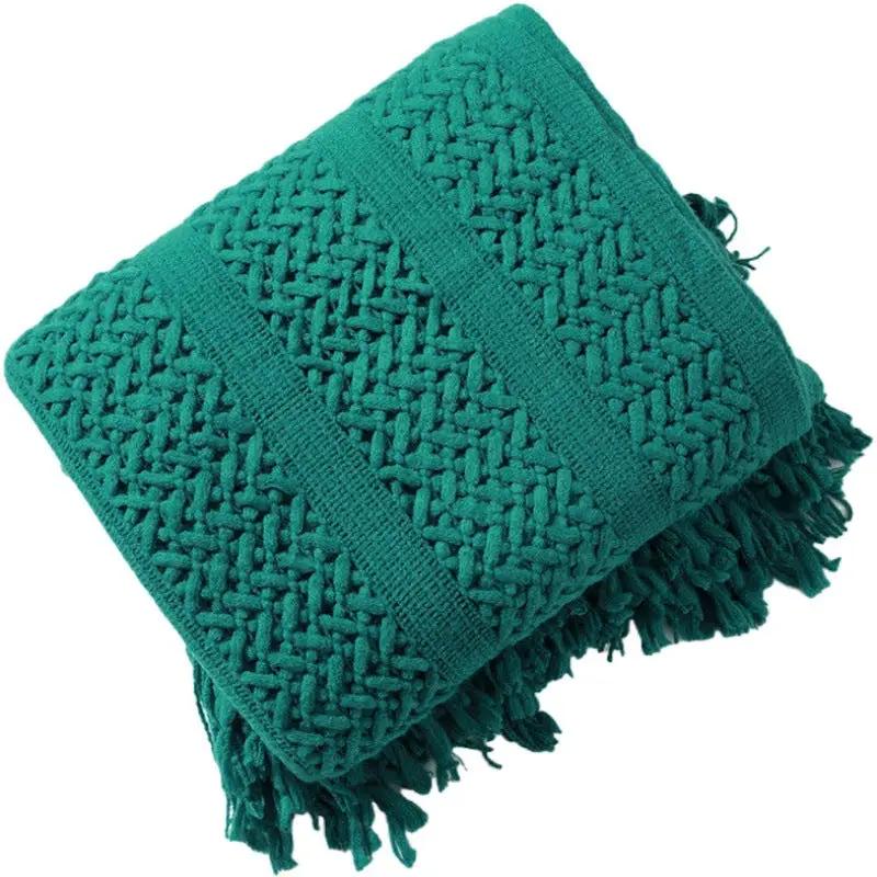 Knitted Sofa Throw Blanket by GJG Denim