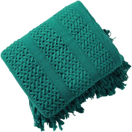 Knitted Sofa Throw Blanket by GJG Denim