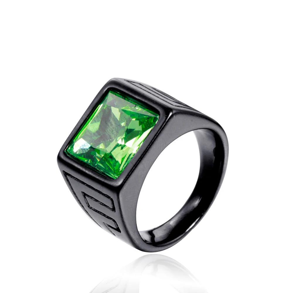 Retro Trendy Men's Stainless Steel Ring by GJG Denim