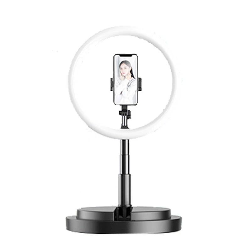 Compatible with Apple, Dimmable Light Selfie Ring LED 10 inch Video Studio Photography Lighting Portable for Youtube Vlog Live Photo with Tripod by GJG Denim